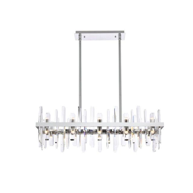 Elegant Lighting 2200G36C Serena 20 Light 36 inch Linear Light in Chrome with Clear Crystal