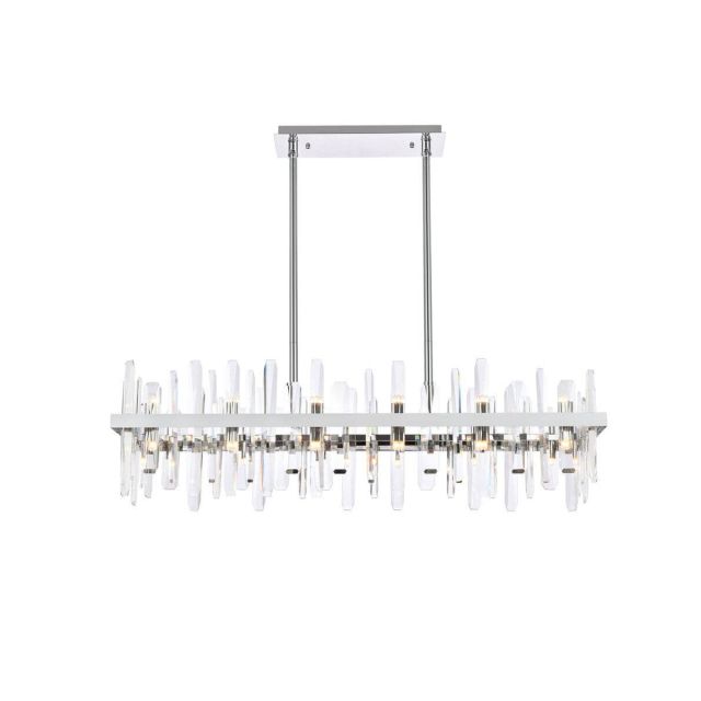 Elegant Lighting 2200G42C Serena 24 Light 42 inch Linear Light in Chrome with Clear Crystal