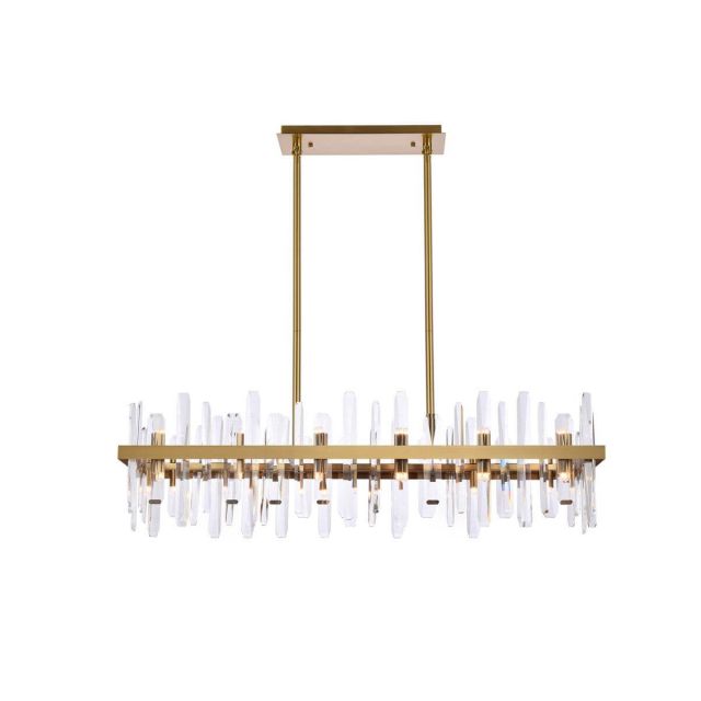 Elegant Lighting 2200G42SG Serena 24 Light 42 inch Linear Light in Satin Gold with Clear Crystal