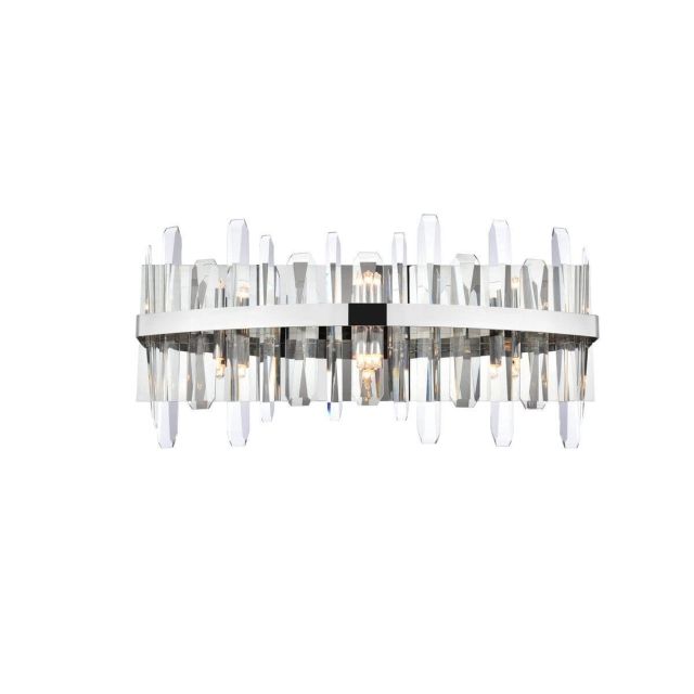 Elegant Lighting 2200W24C Serena 6 Light 24 inch Bath Sconce in Chrome with Clear Crystal