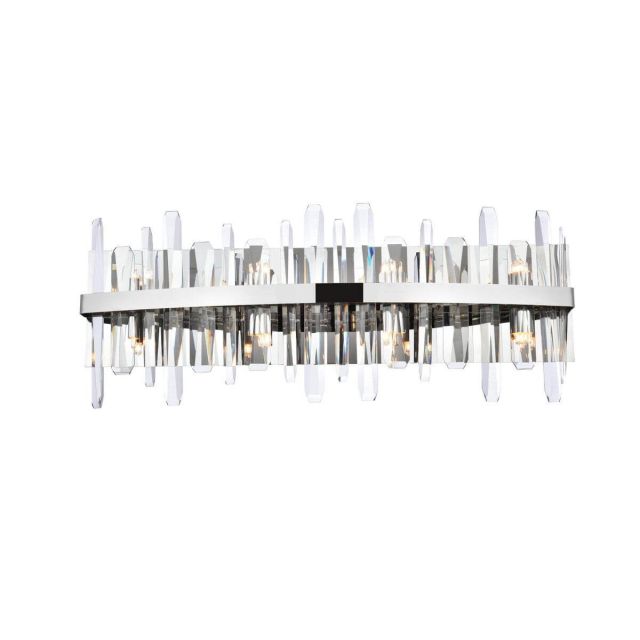 Elegant Lighting 2200W30C Serena 8 Light 30 inch Bath Sconce in Chrome with Clear Crystal