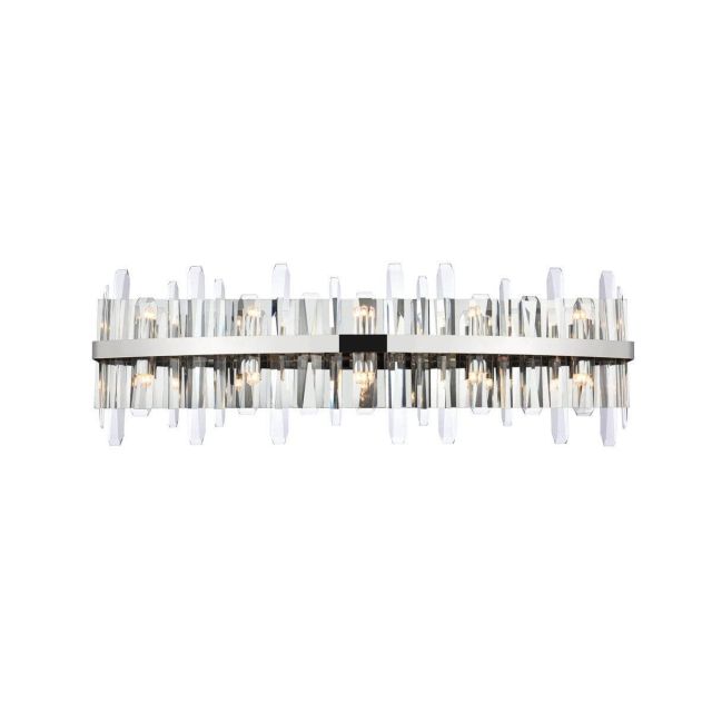 Elegant Lighting 2200W36C Serena 10 Light 36 inch Bath Sconce in Chrome with Clear Crystal