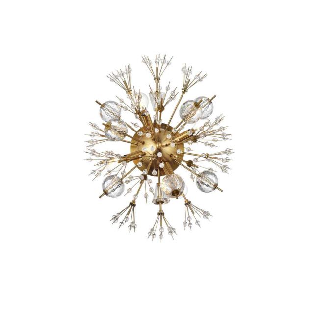 Elegant Lighting 2500W19SG Vera 4 Light 19 inch Tall Crystal Starburst Wall Sconce in Gold