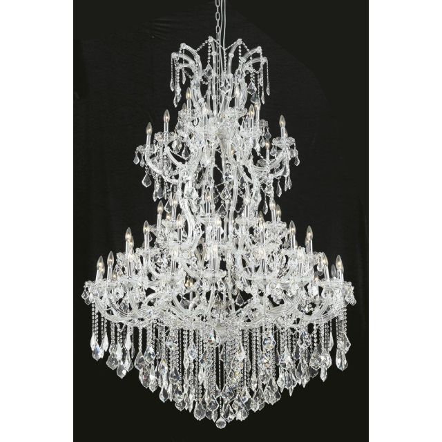 Elegant Lighting Maria Theresa 61 Light 54 Inch Crystal Chandelier In Chrome With Royal Cut Clear Crystal 2800G54C/RC