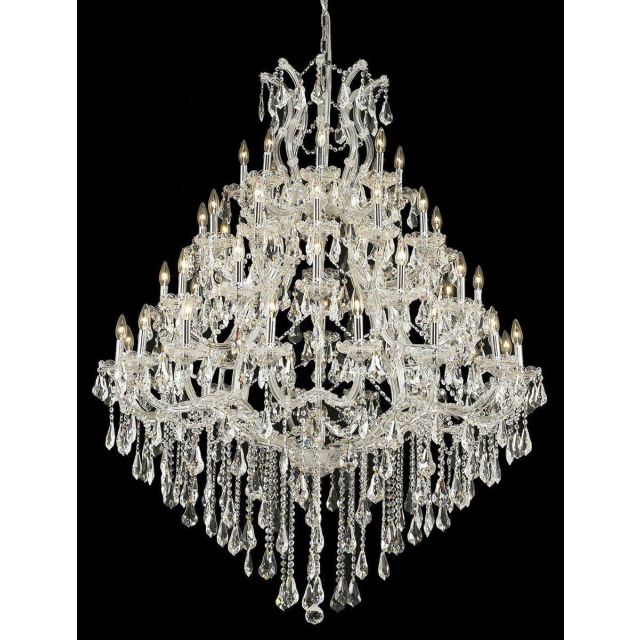 Elegant Lighting Maria Theresa 49 Light 46 Inch Crystal Chandelier In Chrome With Royal Cut Clear Crystal 2801G46C/RC
