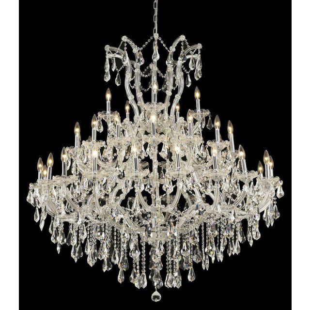 Elegant Lighting Maria Theresa 41 Light 52 Inch Crystal Chandelier In Chrome With Royal Cut Clear Crystal 2801G52C/RC