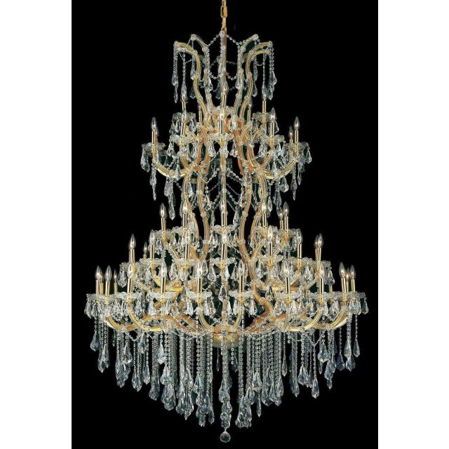 Elegant Lighting 2801G54G/RC Maria Theresa 61 Light 54 Inch Crystal Chandelier In Gold With Royal Cut Clear Crystal
