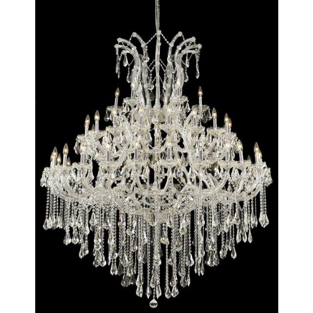 Elegant Lighting Maria Theresa 49 Light 60 Inch Crystal Chandelier In Chrome With Royal Cut Clear Crystal 2801G60C/RC