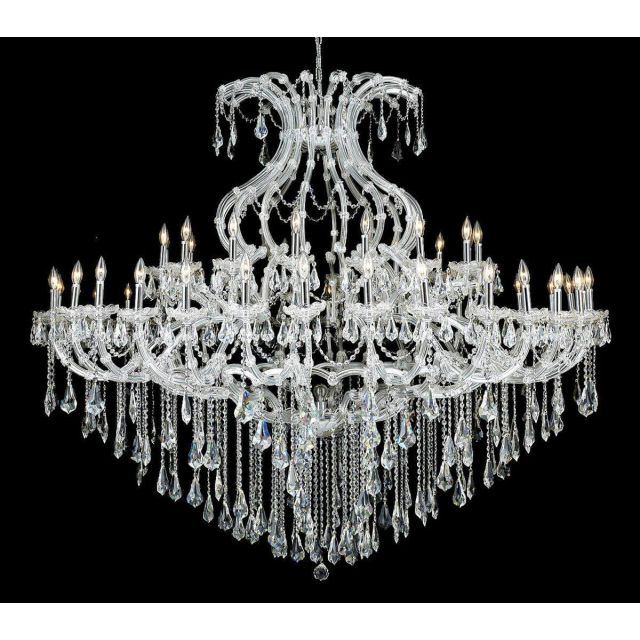 Elegant Lighting Maria Theresa 49 Light 72 Inch Crystal Chandelier In Chrome With Royal Cut Clear Crystal 2801G72C/RC