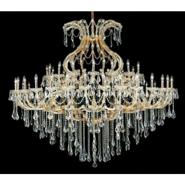 Elegant Lighting 2801G72G/RC Maria Theresa 49 Light 72 Inch Crystal Chandelier In Gold With Royal Cut Clear Crystal