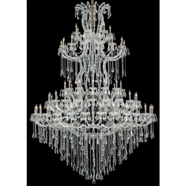 Elegant Lighting Maria Theresa 85 Light 72 Inch Crystal Chandelier In Chrome With Royal Cut Clear Crystal 2801G96C/RC