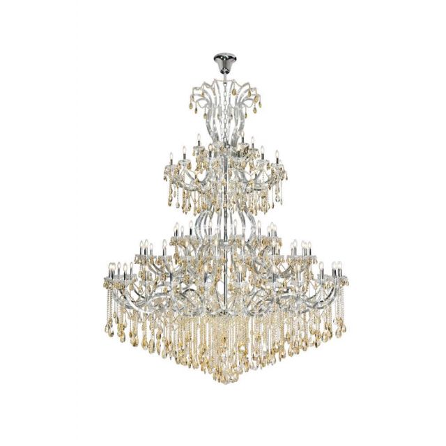 Elegant Lighting 2803G120C-GS/RC Maria Theresa 84 Light 96 Inch Crystal Chandelier in Chrome with Golden Shadow-Royal Cut Crystal