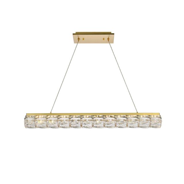 Elegant Lighting Valetta 36 inch LED Linear Light in Gold with Clear Crystal 3501D36G