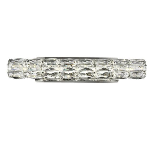 Elegant Lighting Valetta 24 inch Wide LED Wall Sconce in Chrome with Royal Cut Clear Crystal - 3501W24C