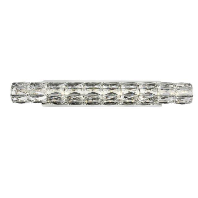 Elegant Lighting Valetta 30 inch Wide LED Wall Sconce in Chrome with Royal Cut Clear Crystal - 3501W30C