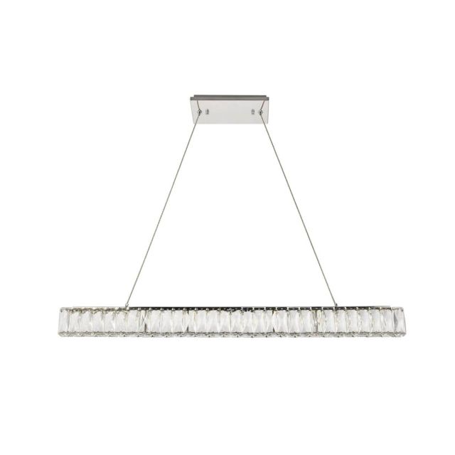 Elegant Lighting 3502D38C Monroe 39 inch LED Chandelier in Chrome with Royal Cut Clear Crystal