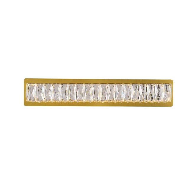 Elegant Lighting Monroe 1 Light 24 inch Wide LED Crystal Wall Sconce in Gold with Clear Royal Cut Crystal 3502W24G
