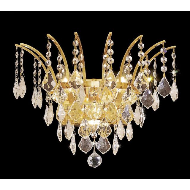 Elegant Lighting Victoria 3 Light 13 Inch Tall Wall Sconce In Gold With Royal Cut Clear Crystal 8033W16G/RC