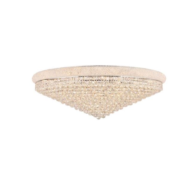Elegant Lighting Primo 33 Light 48 Inch Flush Mount In Chrome With Royal Cut Clear Crystal V1800F48C/RC