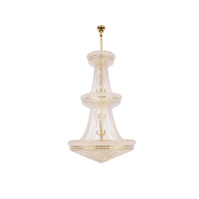 Elegant Lighting Primo 38 Light 42 Inch Crystal Chandelier In Gold With Royal Cut Clear Crystal V1800G42G/RC
