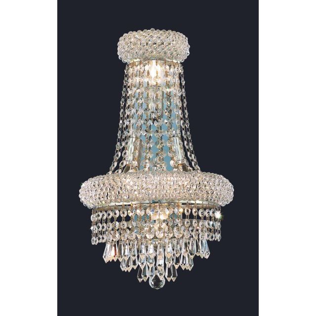 Elegant Lighting V1802W12SC/RC Primo 4 Light 18 Inch Tall Wall Sconce In Chrome With Royal Cut Clear Crystal