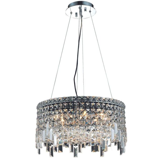 Elegant Lighting V2031D20C/RC Maxime 12 Light 20 Inch Crystal Chandelier In Chrome With Royal Cut Clear Crystal