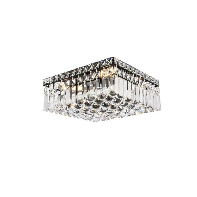 Elegant Lighting V2032F14BK/RC Maxime 5 Light 14 Inch Flush Mount in Black with Royal Cut Clear Crystal