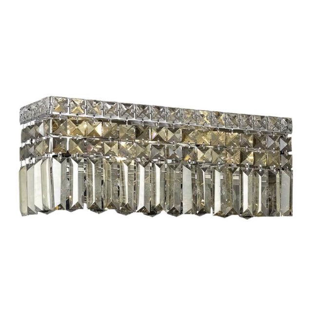 Elegant Lighting V2032W18C-GT/RC Maxim 4 Lights 18 inch Wide Wall Sconce In Chrome With Royal Cut Golden Teak Crystal