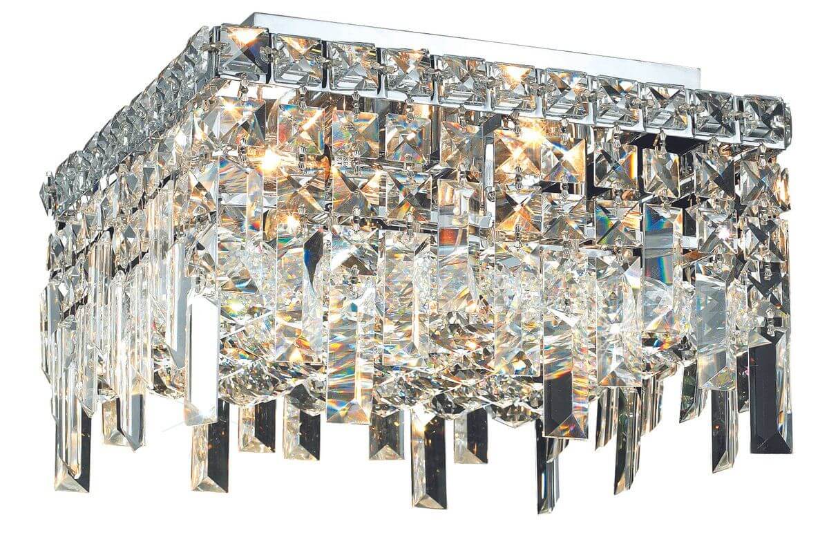 Elegant Lighting V2033F14C/RC Maxime 5 Light 14 Inch Flush Mount In Chrome With Royal Cut Clear Crystal