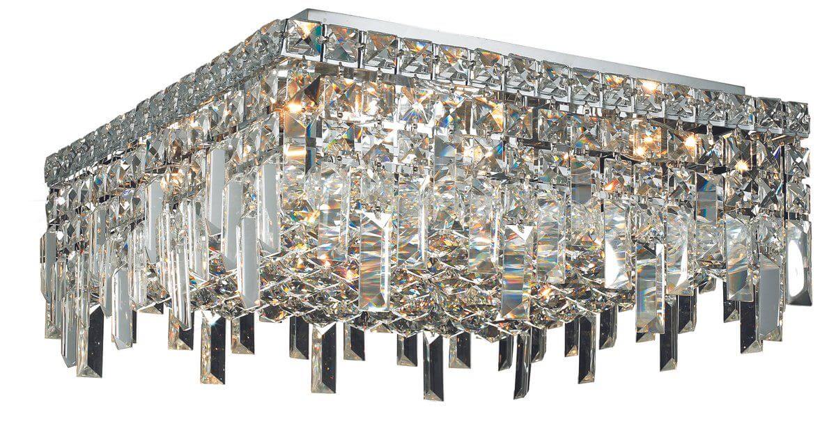 Elegant Lighting V2033F16C/RC Maxime 6 Light 16 Inch Flush Mount In Chrome With Royal Cut Clear Crystal