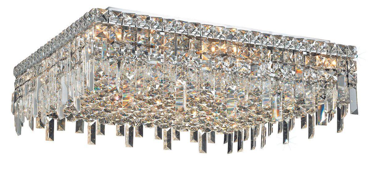 Elegant Lighting V2033F24C/RC Maxime 13 Light 24 Inch Flush Mount In Chrome With Royal Cut Clear Crystal