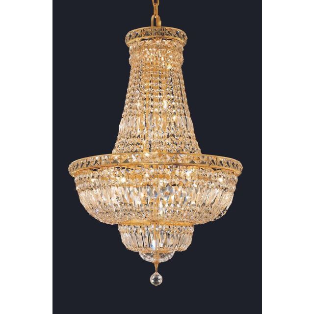 Elegant Lighting Tranquil 22 Light 22 Inch Crystal Chandelier In Gold With Royal Cut Clear Crystal V2528D22G/RC