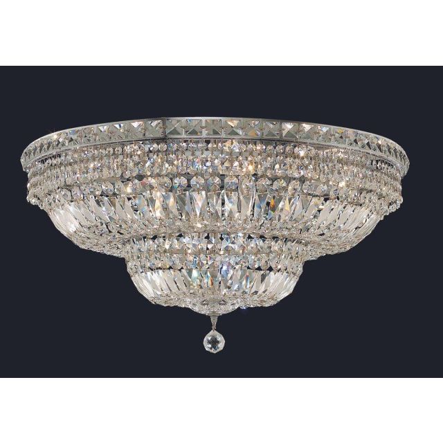 Elegant Lighting V2528F30C/RC Tranquil 18 Light 30 Inch Flush Mount In Chrome With Royal Cut Clear Crystal