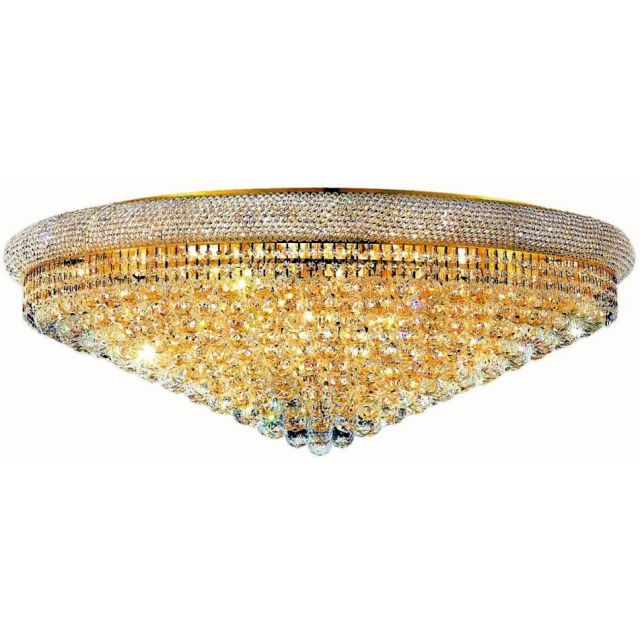 Elegant Lighting Primo 30 Light 42 Inch Flush Mount In Gold With Royal Cut Clear Crystal V1800F42G/RC