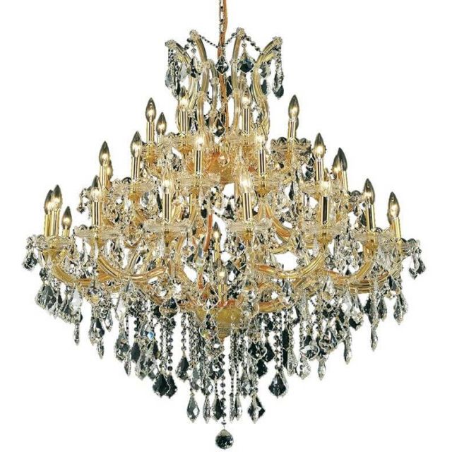 Elegant Lighting Maria Theresa 37 Light 44 Inch Crystal Chandelier In Gold With Royal Cut Clear Crystal 2800G44G/RC