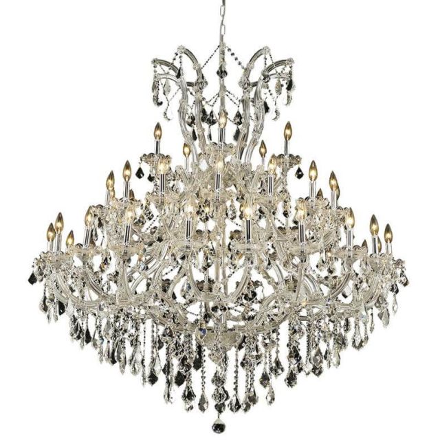 Elegant Lighting Maria Theresa 41 Light 52 Inch Crystal Chandelier In Chrome With Royal Cut Clear Crystal 2800G52C/RC