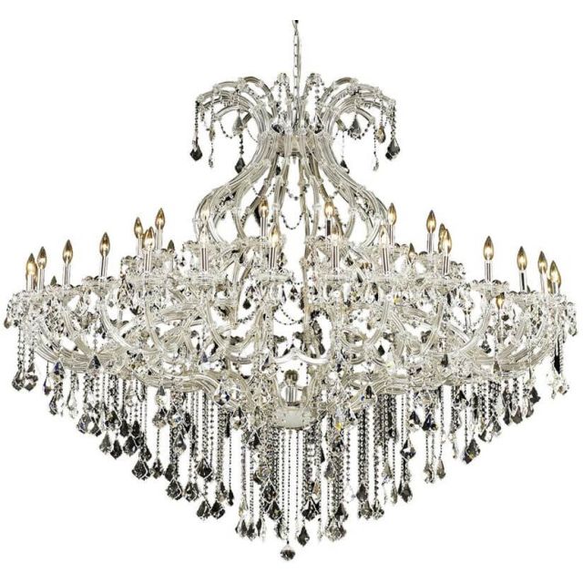 Elegant Lighting Maria Theresa 49 Light 72 Inch Crystal Chandelier In Chrome With Royal Cut Clear Crystal 2800G72C/RC