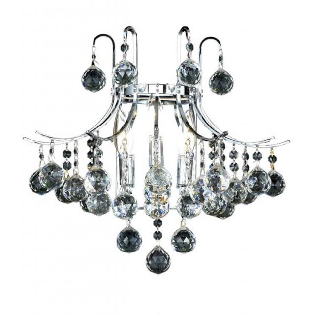 Elegant Lighting Toureg 3 Light 14 Inch Tall Wall Sconce In Chrome With Royal Cut Clear Crystal V8000W16C/RC