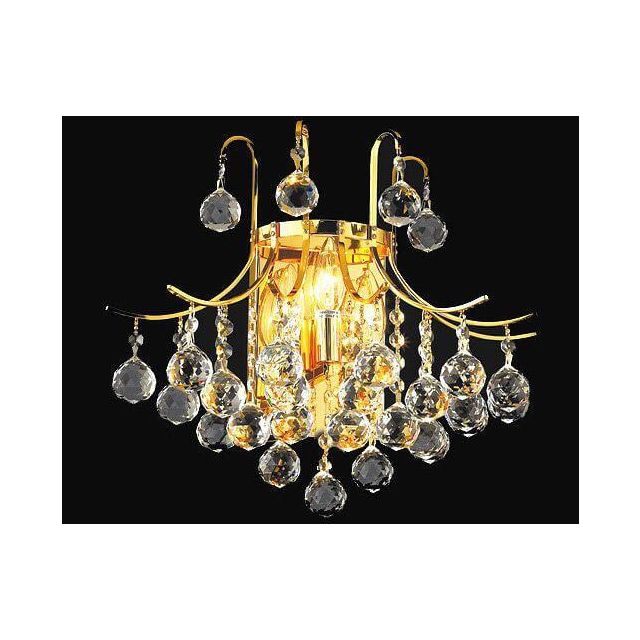Elegant Lighting Toureg 3 Light 14 Inch Tall Wall Sconce In Gold With Royal Cut Clear Crystal V8000W16G/RC