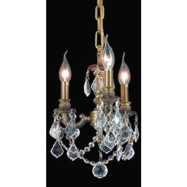 Elegant Lighting Lillie 3 Light 10 Inch Pendant In Dark Bronze With Royal Cut Clear Crystal 9103D10DB/RC