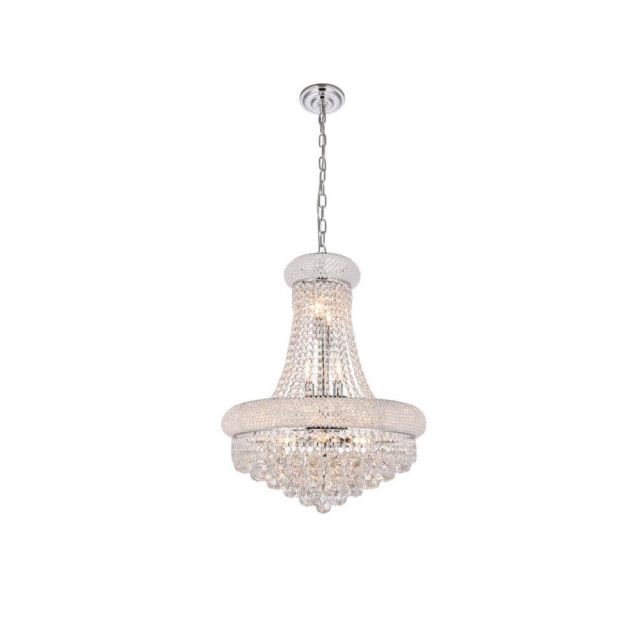 Elegant Lighting Primo 14 Light 20 Inch Crystal Chandelier In Chrome With Royal Cut Clear Crystal V1800D20C/RC