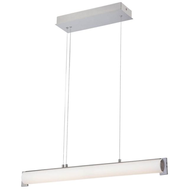 George Kovacs P1151-084-L Tube 1 Light 30 inch LED Island Light in Brushed Nickel with Etched Opal White Glass