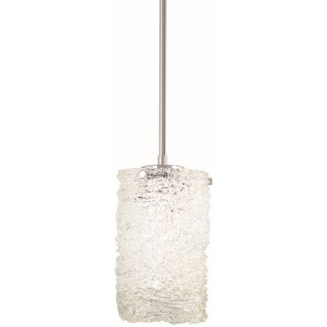 George Kovacs P1380-077-L Forest Ice 1 Light 6 inch LED Pendant in Chrome with Ice Glass