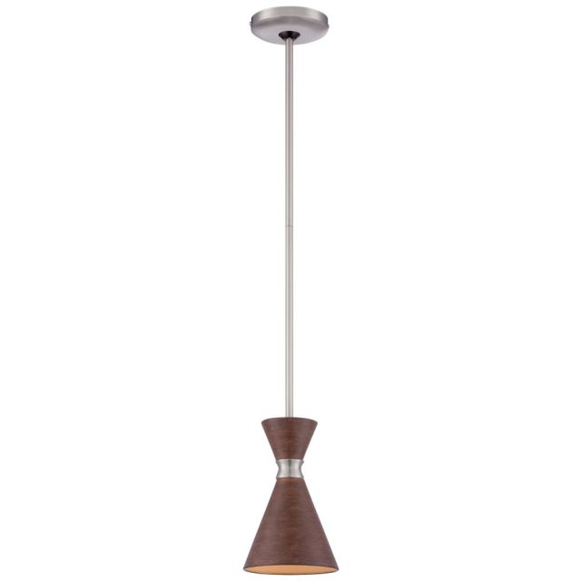 George Kovacs P1821-651 Conic 1 Light 6 inch Pendant In Distressed Koa With Distressed Koa Glass And Metal Shade