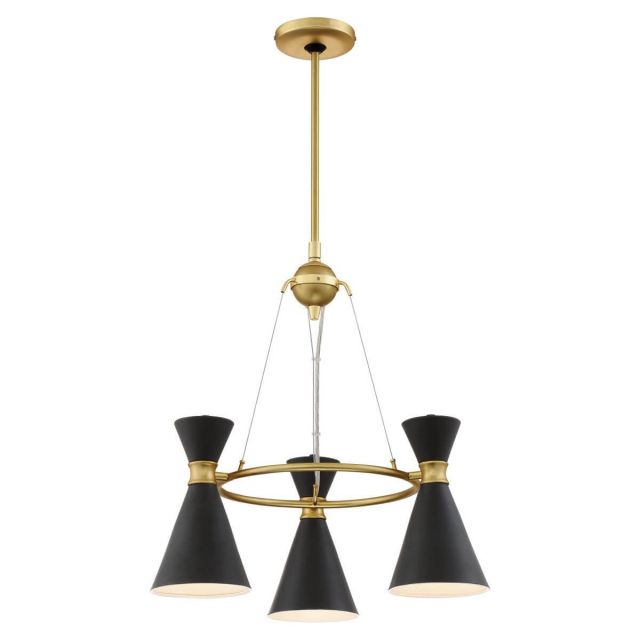 George Kovacs P1823-248 Conic 3 Light 20 inch Chandelier in Honey Gold