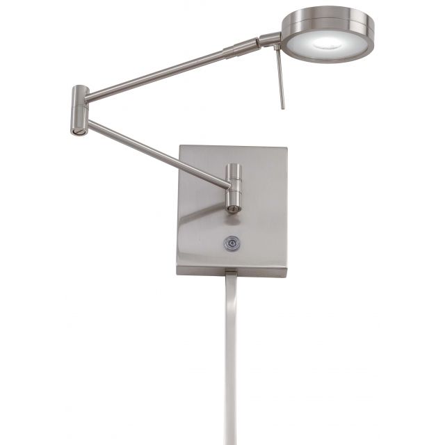 George Kovacs Georges Reading Room 1 Light 6 inch Tall Wall Sconce In Brushed Nickel With Brushed Nickel Glass And Aluminum Casting Shade P4308-084