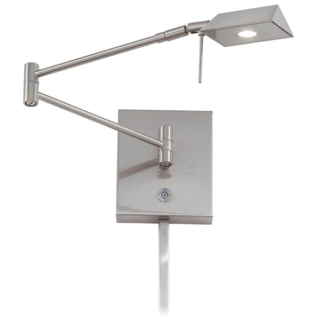 George Kovacs Georges Reading Room 1 Light 6 inch Tall Swing Arm LED Pharmacy Wall Lamp in Brushed Nickel P4318-084