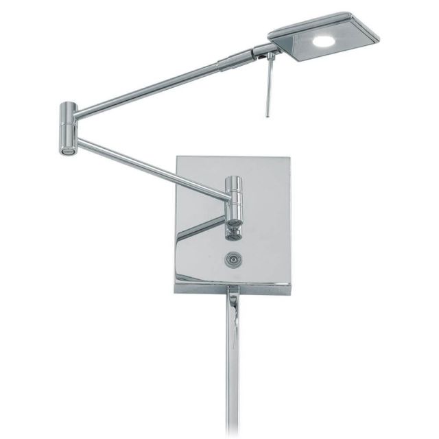 George Kovacs P4328-077 Georges Reading Room 1 Light 6 inch Tall Wall Sconce In Chrome With Chrome Glass And Aluminum Casting Shade