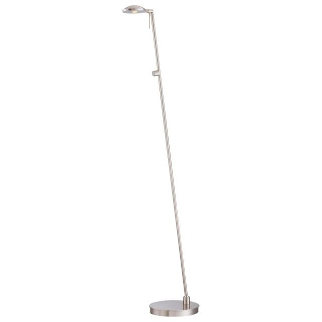 George Kovacs P4334-084 Georges Reading Room 1 Light 50 Inch Tall Floor Lamp In Brushed Nickel With Brushed Nickel Glass And Aluminum Casting Shade