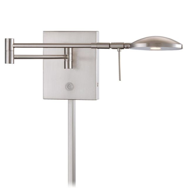 George Kovacs Georges Reading Room 1 Light 6 inch Tall Wall Sconce In Brushed Nickel With Brushed Nickel Glass And Aluminum Casting Shade P4338-084